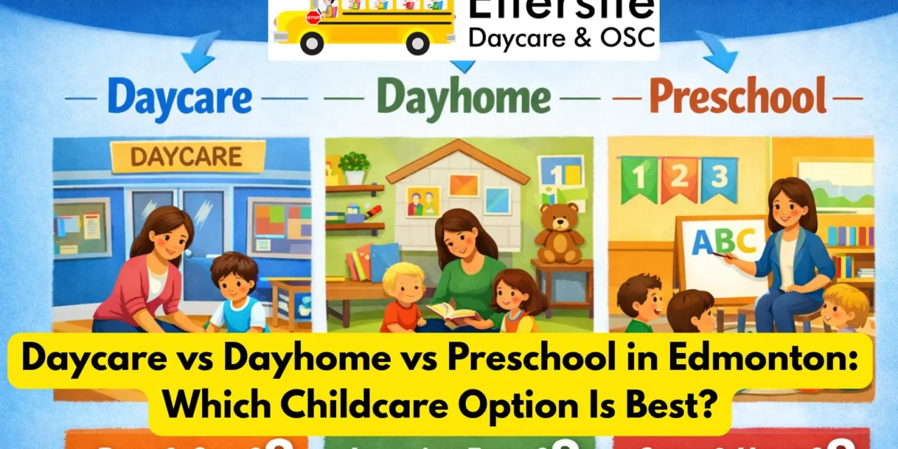Daycare vs Dayhome vs Preschool in Edmonton: Which Childcare Option Is Best?