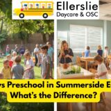 daycare vs preschool Summerside Edmonton classroom children learning
