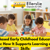 Children participating in play-based early childhood education activities at an Edmonton early learning centre